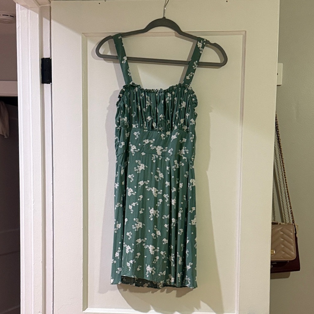 Altar'd State Green Floral Mini Dress